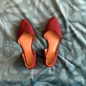 Burgundy suede flats